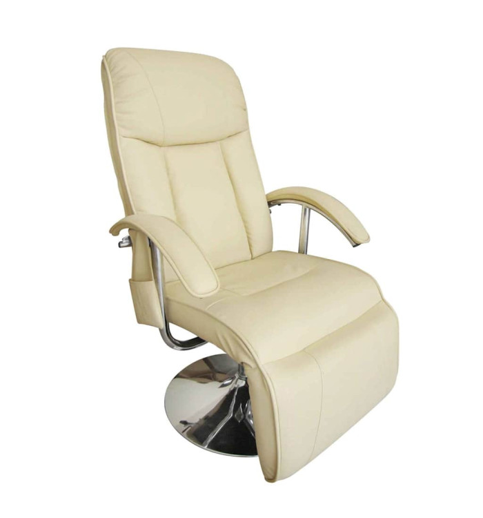 Fauteuil de massage blanc crème similicuir | Mobilier & Déco