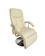 Fauteuil de massage blanc crème similicuir | Mobilier & Déco
