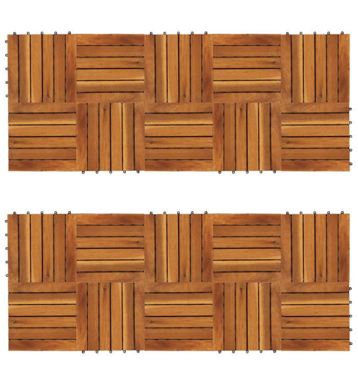 Tuiles de terrasse modèle vertical 30 x 30 cm acacia 20 pcs | Mobilier & Déco