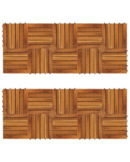Tuiles de terrasse modèle vertical 30 x 30 cm acacia 20 pcs | Mobilier & Déco