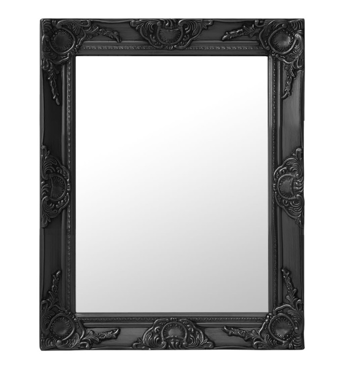 Miroir mural style baroque 50x60 cm noir | Mobilier & Déco