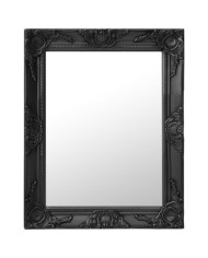 Miroir mural style baroque 50x60 cm noir | Mobilier & Déco