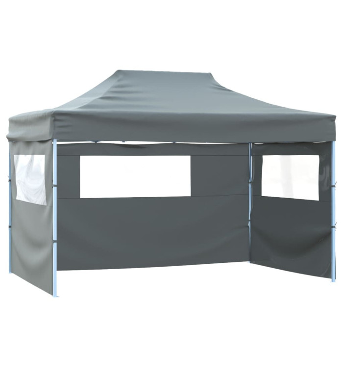 Tente pliable avec 3 parois 3 x 4,5 m Anthracite | Mobilier & Déco