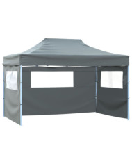 Tente pliable avec 3 parois 3 x 4,5 m Anthracite | Mobilier & Déco