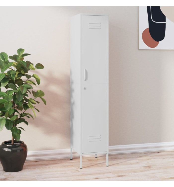 Armoire à casiers Blanc 35x46x180 cm Acier | Mobilier & Déco