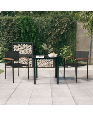 Ensemble à manger de jardin 3 pcs Noir | Mobilier & Déco
