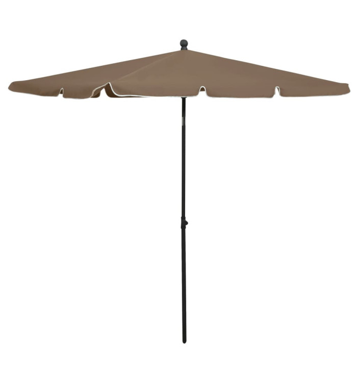 Parasol de jardin avec mât 210x140 cm Taupe | Mobilier & Déco
