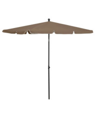 Parasol de jardin avec mât 210x140 cm Taupe | Mobilier & Déco