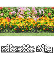 Bordures de pelouse 17 pcs Noir 10 m PP | Mobilier & Déco