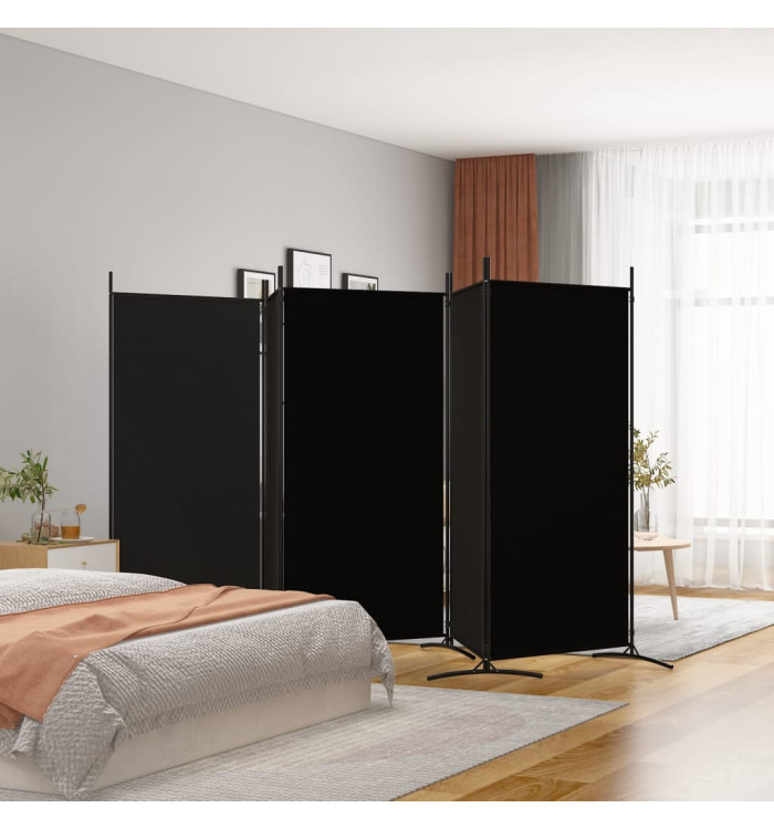 Cloison de séparation 5 panneaux Noir 433x180 cm Tissu | Mobilier & Déco