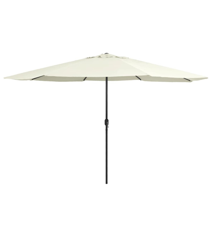Parasol de jardin avec mât en métal 390 cm blanc sable | Mobilier & Déco