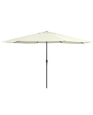 Parasol de jardin avec mât en métal 390 cm blanc sable | Mobilier & Déco