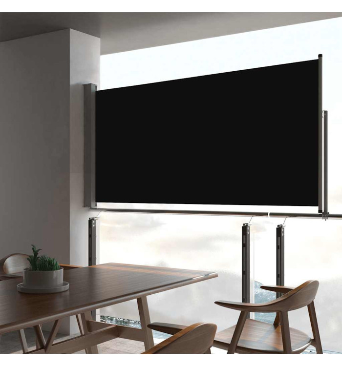 Auvent latéral rétractable de patio 80x300 cm Noir | Mobilier & Déco