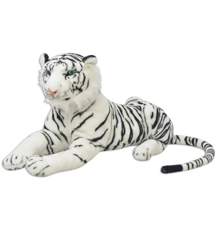 Tigre en peluche Blanc XXL | Mobilier & Déco