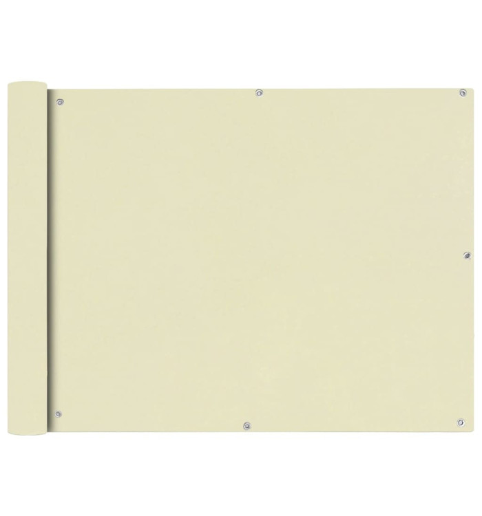 Écran de balcon en tissu Oxford 90x600 cm Crème | Mobilier & Déco
