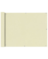 Écran de balcon en tissu Oxford 90x600 cm Crème | Mobilier & Déco