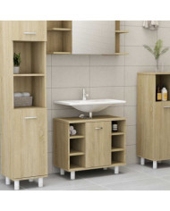 Armoire de salle de bain Chêne sonoma Bois d'ingénierie | Mobilier & Déco