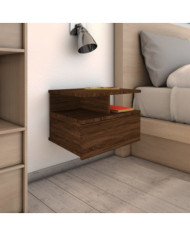 Table de chevet flottante Chêne marron Bois d’ingénierie | Mobilier & Déco