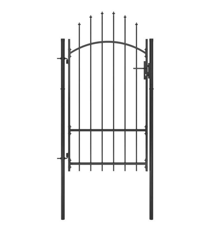 Portail de jardin Acier 1x2,2 m Noir | Mobilier & Déco