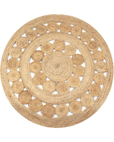 Tapis Jute design tressé 120 cm Rond | Mobilier & Déco