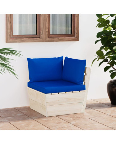 Canapé d'angle palette de jardin avec coussins Épicéa imprégné | Mobilier & Déco