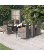 Ensemble à manger de jardin avec coussins 7 pcs Gris | Mobilier & Déco