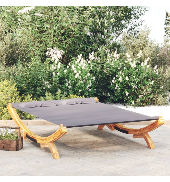 Lit de repos extérieur 165x188,5x46 cm Bois courbé Anthracite | Mobilier & Déco