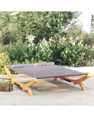 Lit de repos extérieur 165x188,5x46 cm Bois courbé Anthracite | Mobilier & Déco