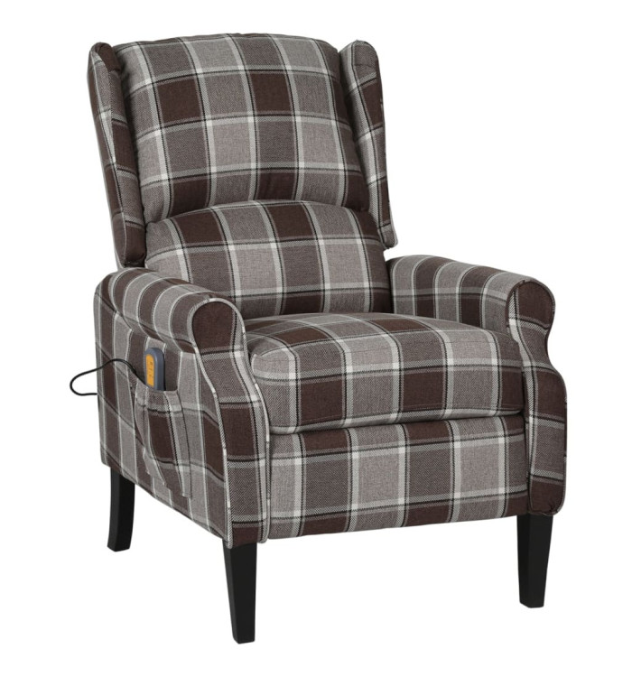 Fauteuil de massage inclinable Marron Tissu | Mobilier & Déco