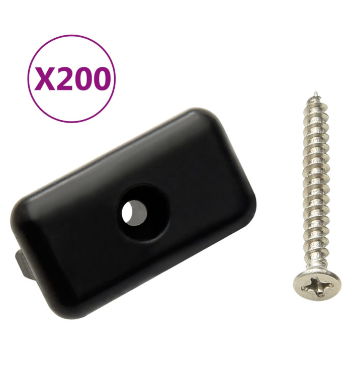 Clips de fixation et vis 200 pcs Plastique et inox 304 | Mobilier & Déco