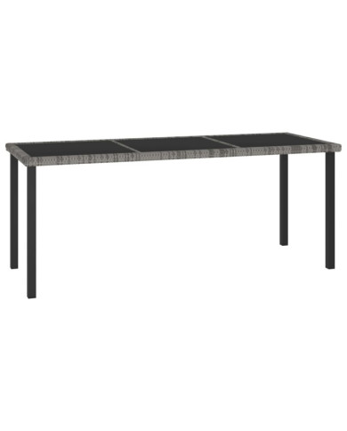 Table à dîner de jardin Gris 180x70x73 cm Résine tressée | Mobilier & Déco