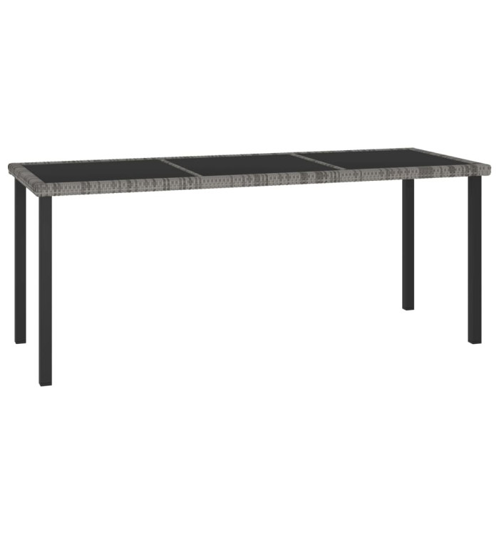 Table à dîner de jardin Gris 180x70x73 cm Résine tressée | Mobilier & Déco