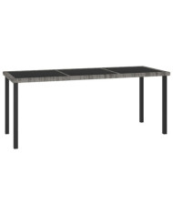 Table à dîner de jardin Gris 180x70x73 cm Résine tressée | Mobilier & Déco