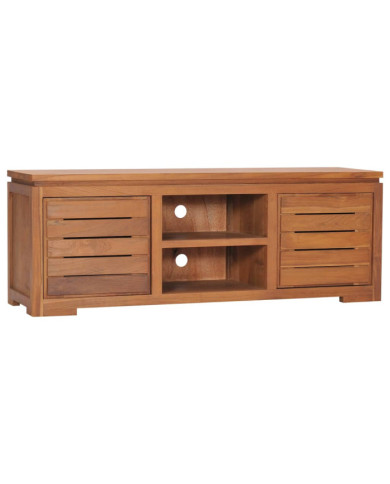 Meuble TV 110x30x40 cm Bois de teck massif | Mobilier & Déco
