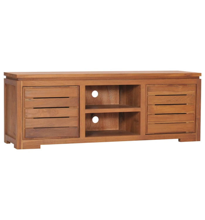 Meuble TV 110x30x40 cm Bois de teck massif | Mobilier & Déco