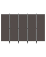 Cloison de séparation 5 panneaux Anthtracite 250x180 cm | Mobilier & Déco