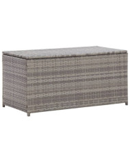Boîte de rangement de jardin résine tressée 100x50x50 cm gris | Mobilier & Déco