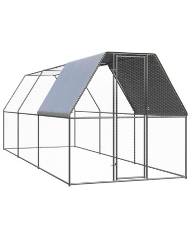 Poulailler d'extérieur 2x6x2 m Acier galvanisé | Mobilier & Déco