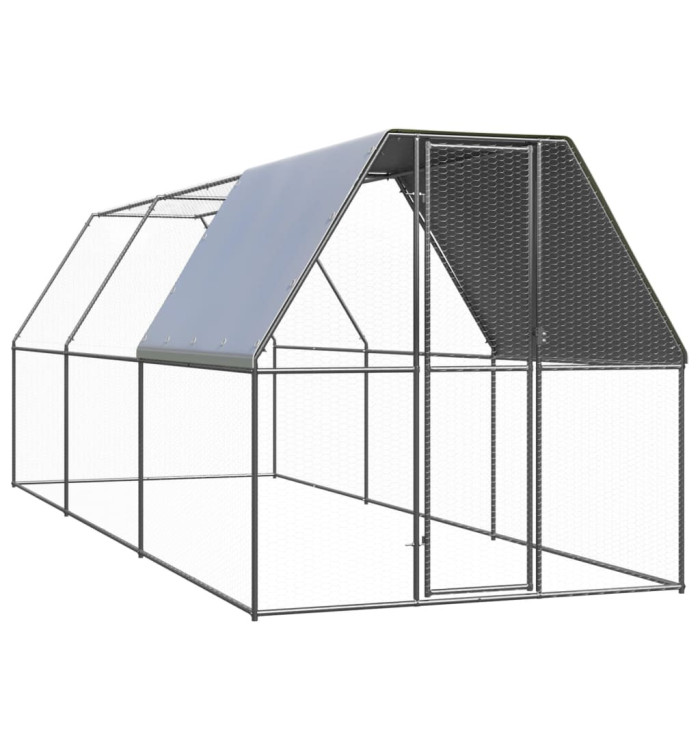 Poulailler d'extérieur 2x6x2 m Acier galvanisé | Mobilier & Déco