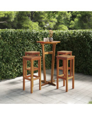 Tabourets de bar lot de 4 bois massif d'acacia | Mobilier & Déco