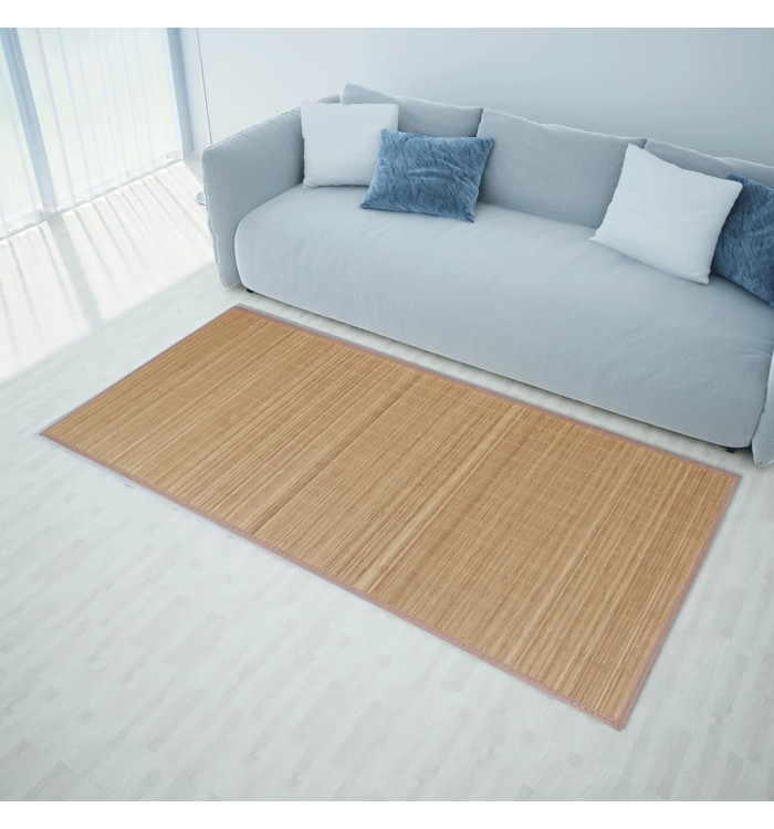 Tapis en bambou marron à latte rectangulaire 80 x 300 cm | Mobilier & Déco