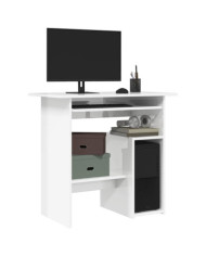 Bureau Blanc brillant 80x45x74 cm Bois d’ingénierie | Mobilier & Déco