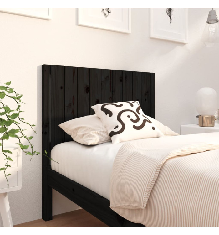Tête de lit Noir 95,5x4x100 cm Bois massif de pin | Mobilier & Déco