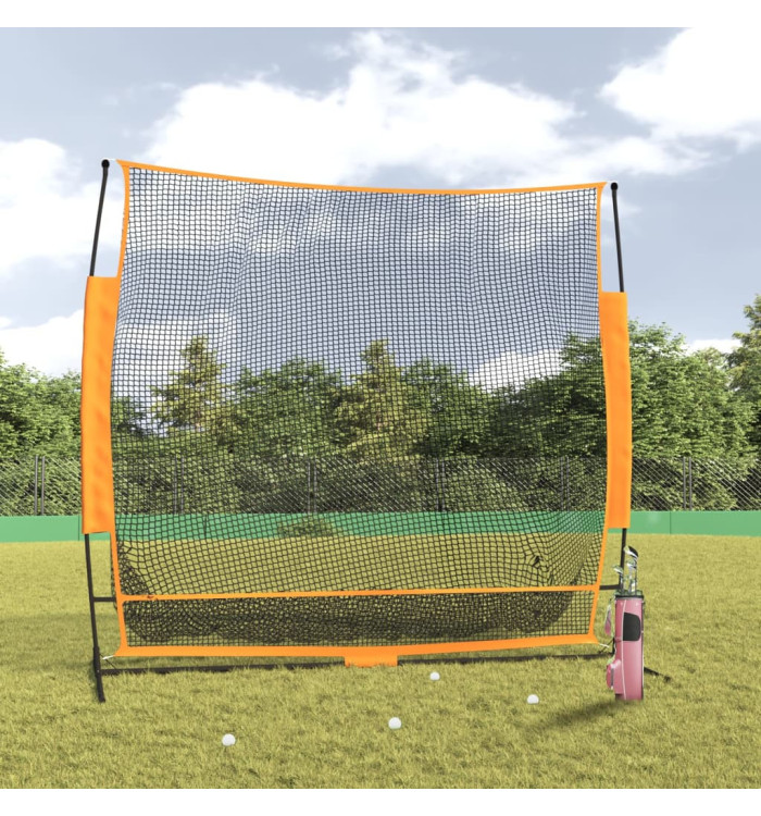 Filet d'entraînement de golf noir et orange 215x107x216 cm | Mobilier & Déco