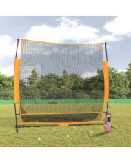 Filet d'entraînement de golf noir et orange 215x107x216 cm | Mobilier & Déco