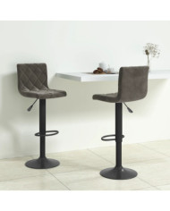 Tabourets de bar lot de 2 gris foncé velours | Mobilier & Déco