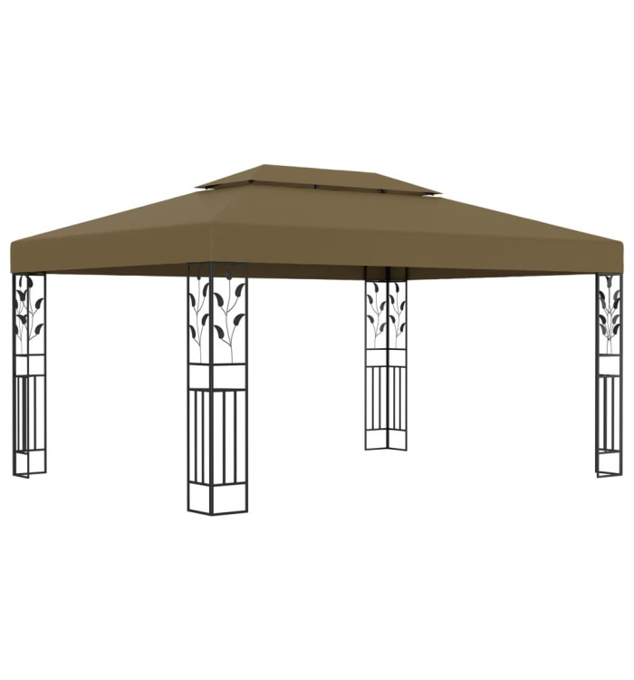 Tonnelle avec double toit 3x4 m Taupe 180 g/m² | Mobilier & Déco