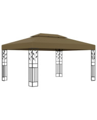 Tonnelle avec double toit 3x4 m Taupe 180 g/m² | Mobilier & Déco