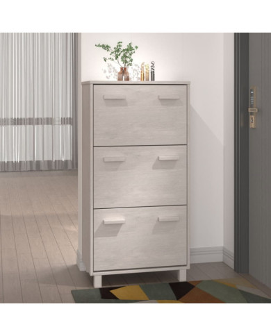 Armoire à chaussures HAMAR Blanc 59,5x35x117 cm Bois de pin | Mobilier & Déco