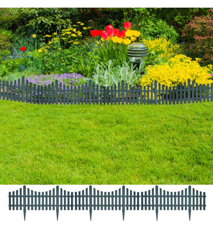 Bordures de pelouse 17 pcs 10 m Vert | Mobilier & Déco